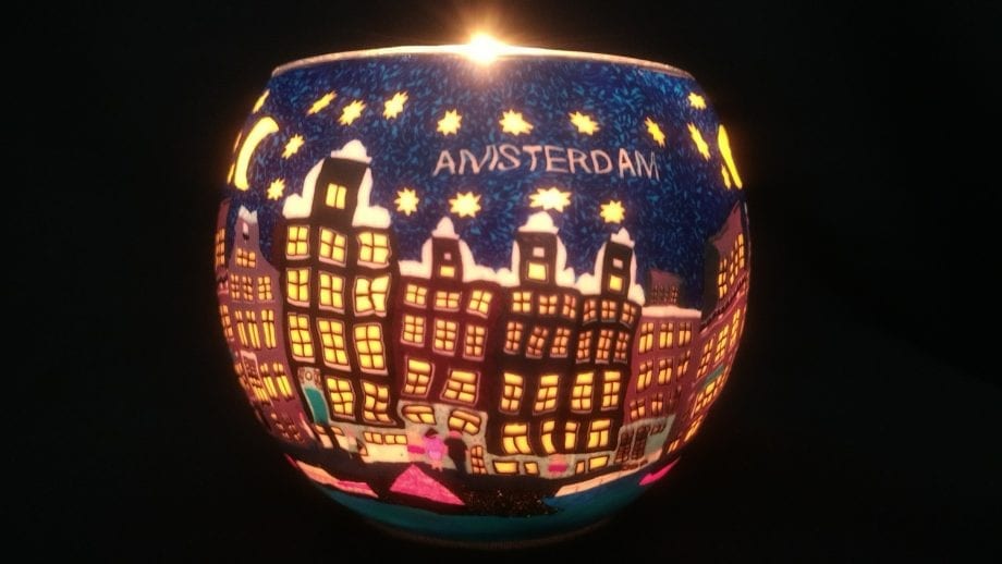 Leuchtglas Amsterdam Nacht
