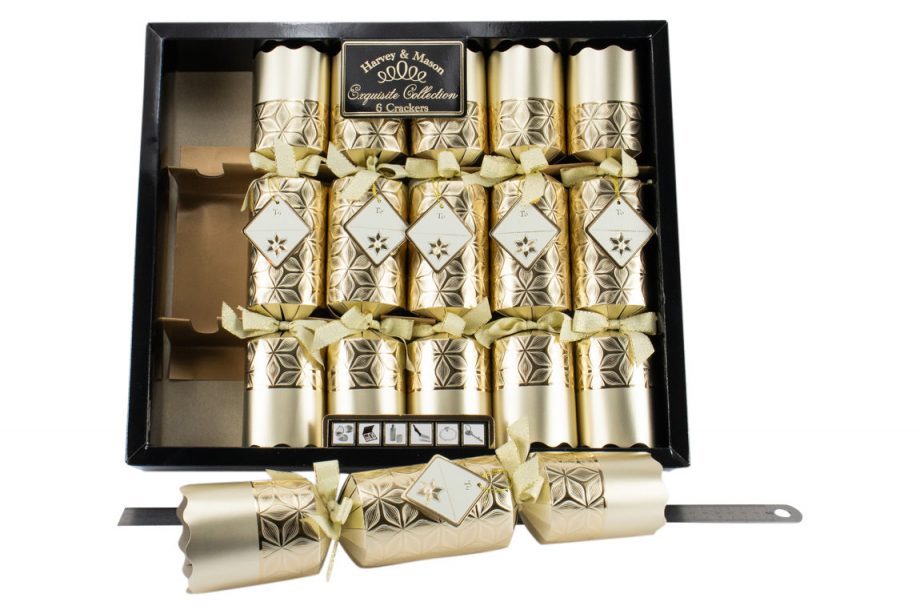 6 DELUXE GOLD GLITTER CRACKERS
